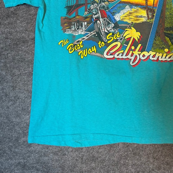 Vintage 80s Harley Davidson Shirt 1988 CALIFORNIA Biker Tee Men's Medium - Picture 7 of 16